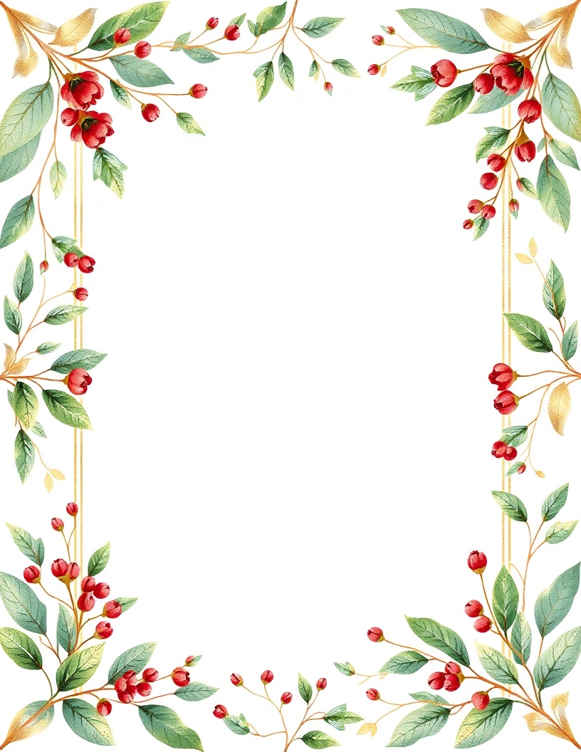Golden Botanical AI stationery background