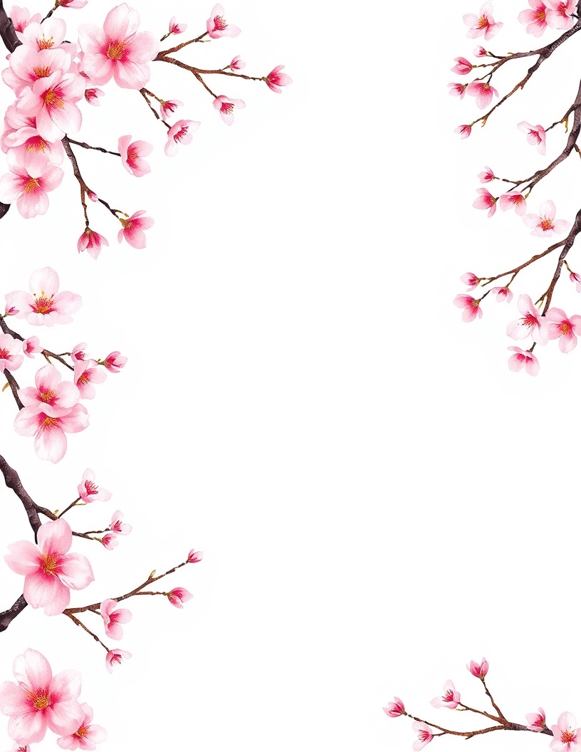 Cherry Blossom AI stationery background