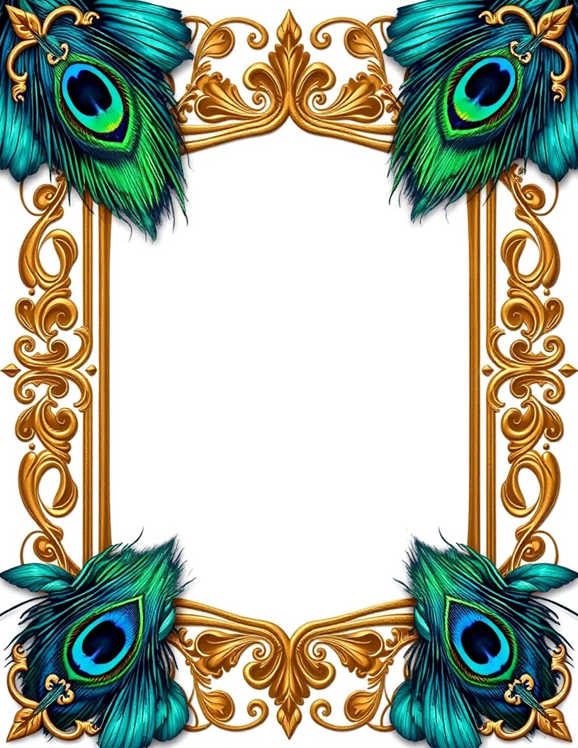 Peacock Royal AI stationery background